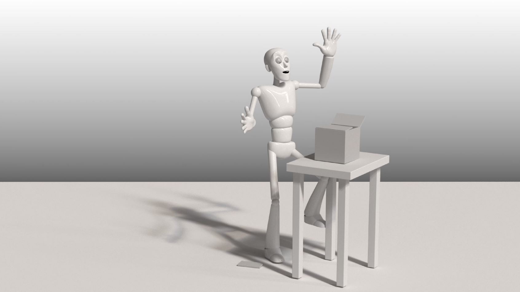 A 3D animaed character from our Animation project