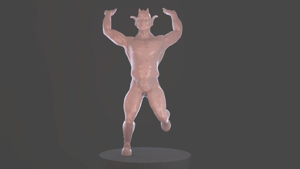 An Arnold render of a Faun that is part of an exercise in organic modelling in Z-brush