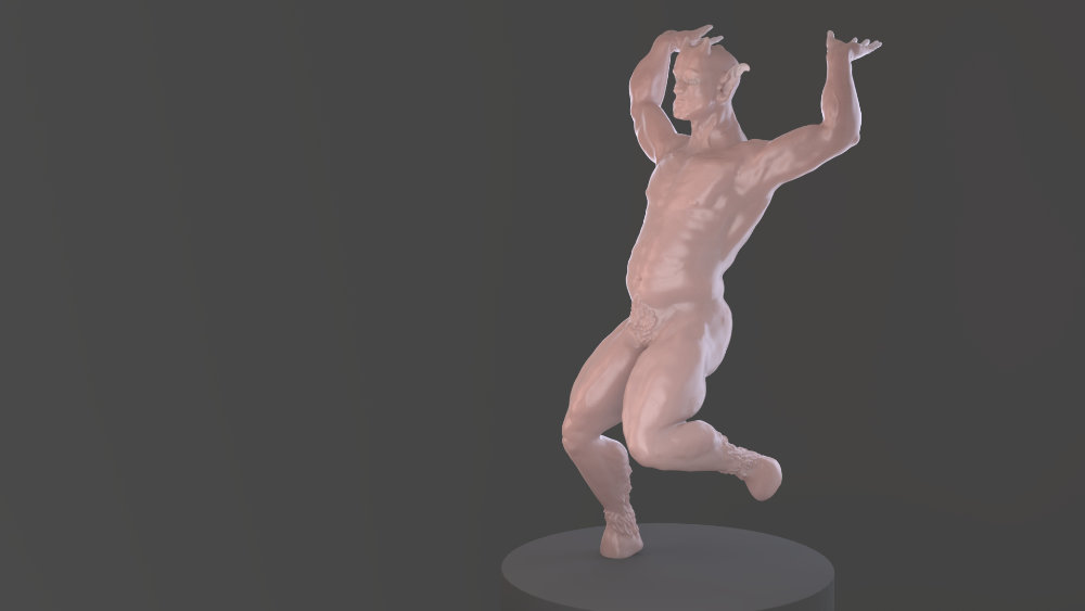 An Arnold render of a Faun that is part of an exercise in organic modelling in Z-brush